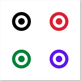 red blue black green target archery design Posters and Art